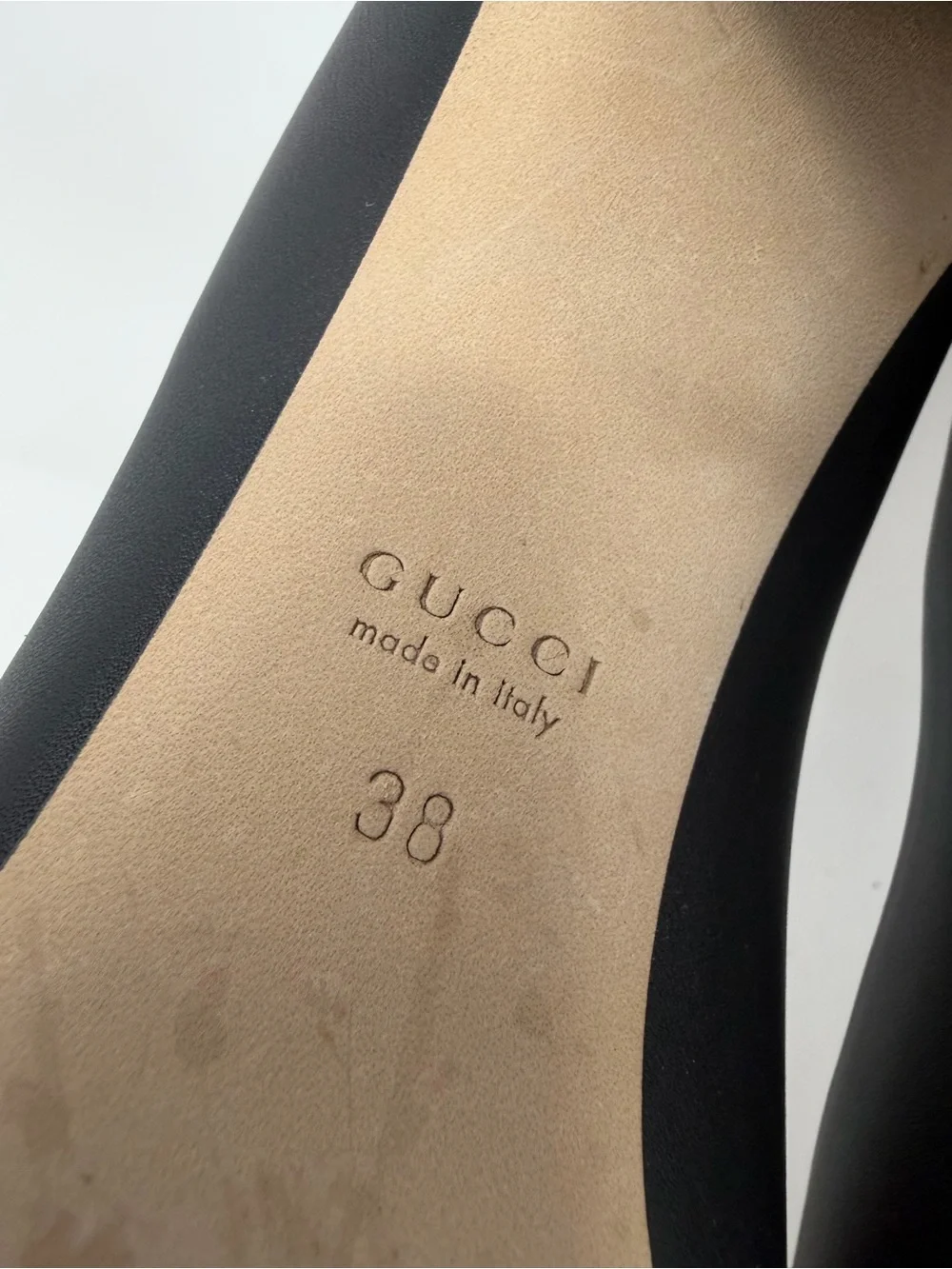 Gucci Horsebit Block Heel Black Leather Heels Womens Size EU 38